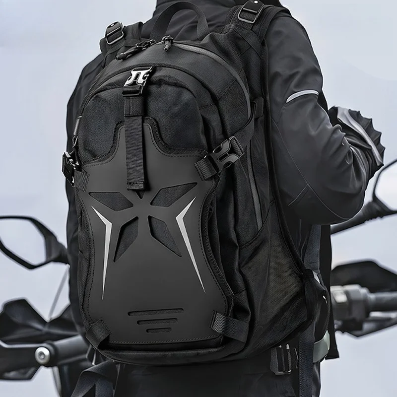 Motorcycle Cycling Backpack Rally Car Long Distance Rider Bag Motorcycle Travel Large Capacity Reflective Strip Backpack