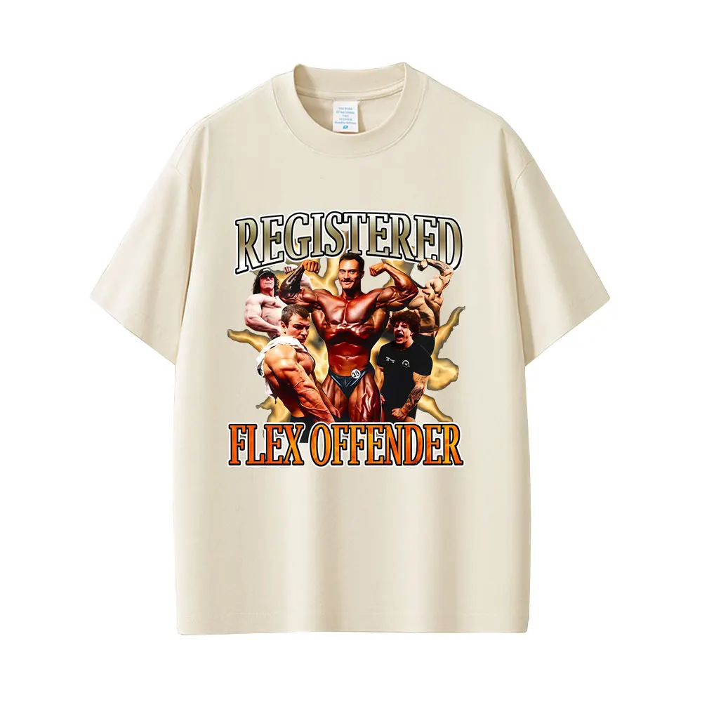 Registered Flex Offender T-shirt Men Women Casual Geek Fitness Oversized Short Sleeve T Shirt Funny Workout Bodybuilding Tshirt