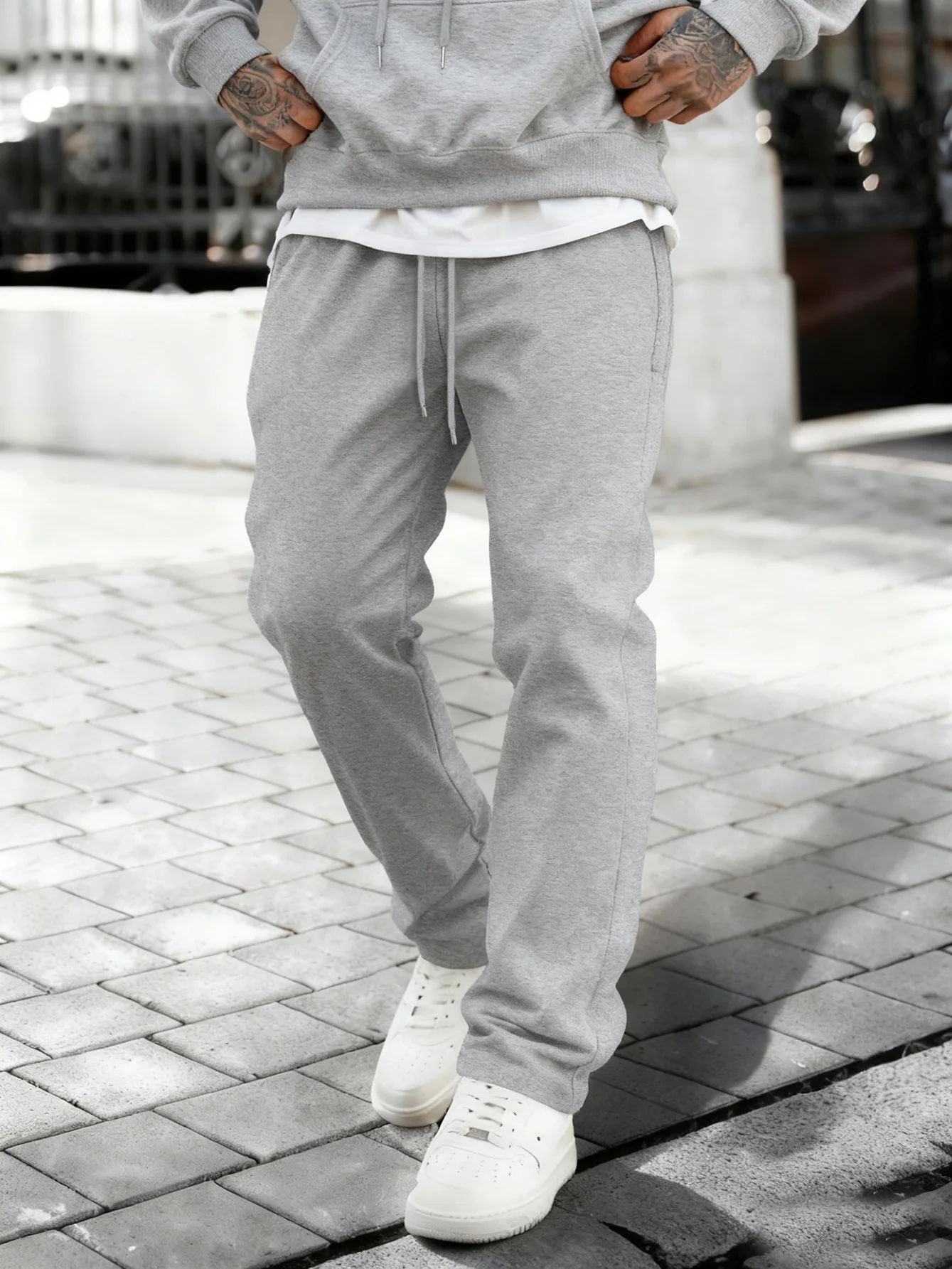 

Новые мужские модные однотонные брюки с карманами на шнурке для активного отдыха, повседневные, свободные, удобные, широкие штанины, коллекция Осень/Зима 2025