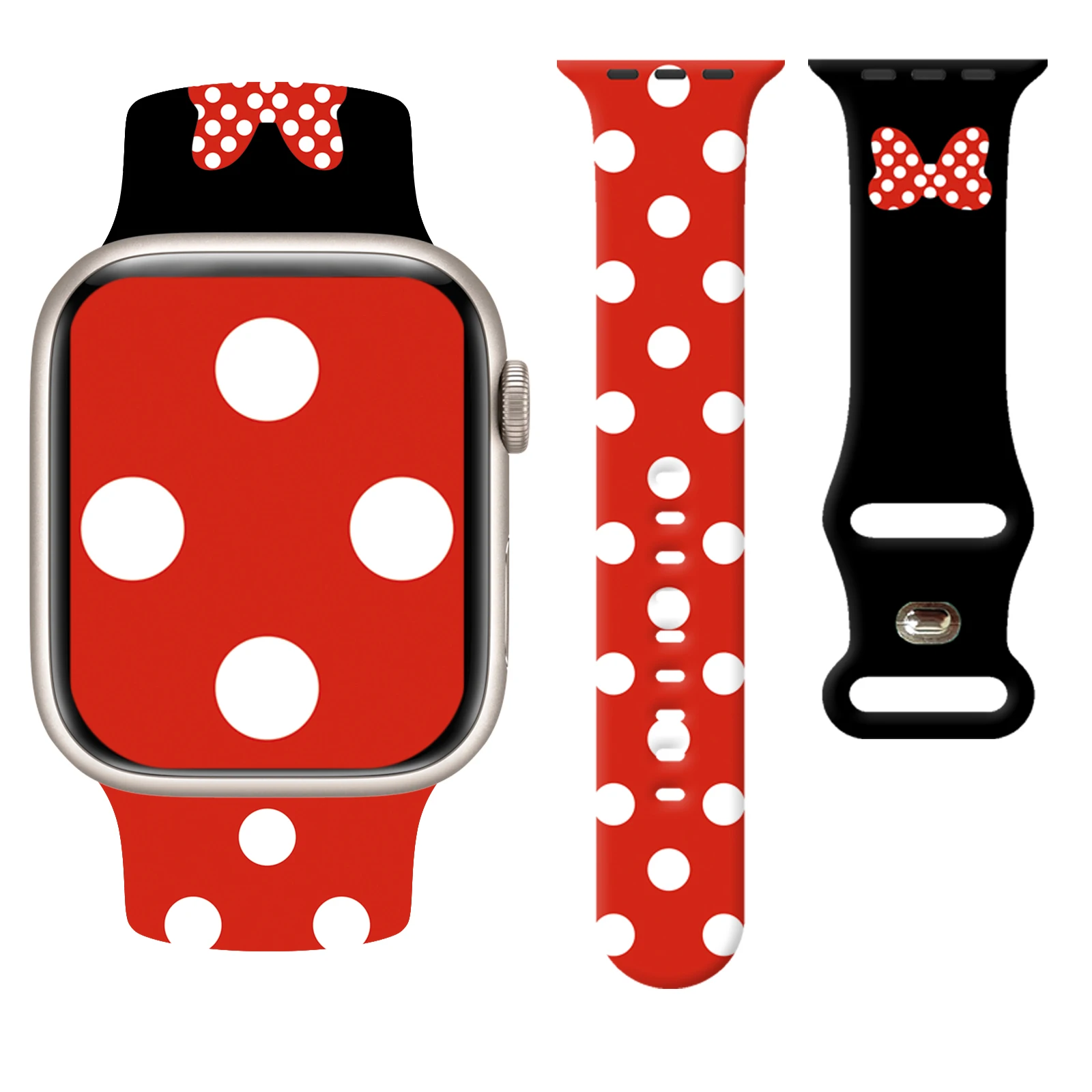 

Disney Mickey Series 2 Print Strap for Apple Watch 11 10 9 8 7 SE, Waterproof Soft Replacement Silicone Band 45mm 44mm 42mm 46mm