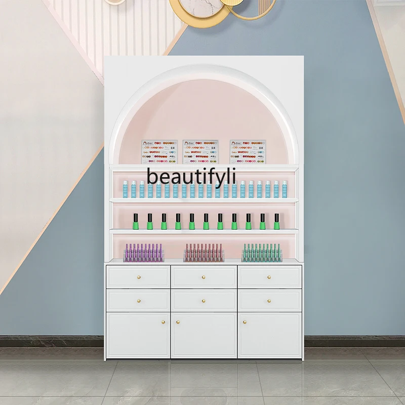 منتجات العناية بالبشرة في صالونات التجميل، خزانة عرض غراء طلاء الأظافر، رف عرض منتج الرف #5