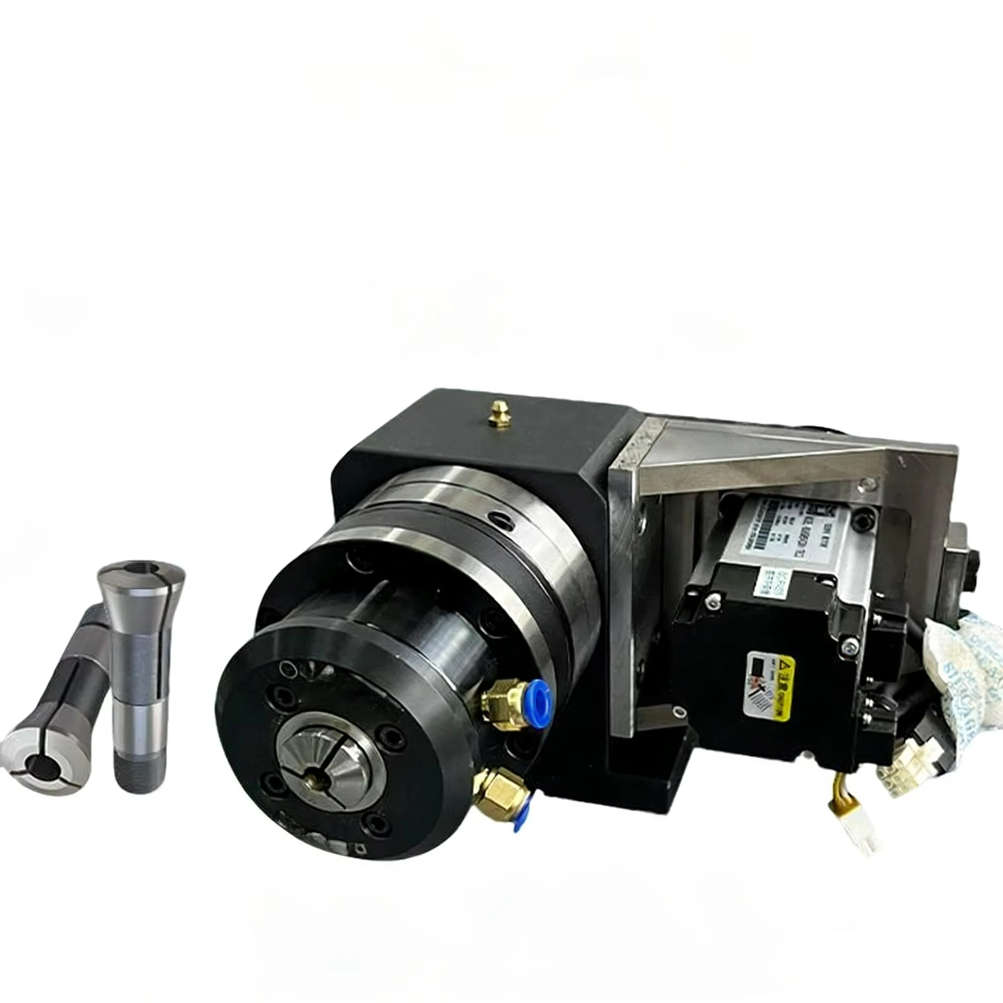Small High-Precision Pneumatic Rotary Collet JAC-15 with DR-25 Spindle-Integrated Pneumatic Rotary Chuck Fixture Made in Taiwan