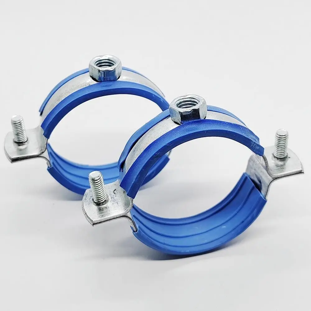 1Pcs Fastener Hardware Round Hose Clamp Pipe Fitting Nut Hoop Suspension Pipe Holder Expansion Screw Carbon Steel Rubber