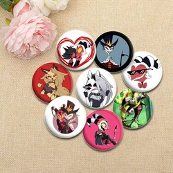 Helluva Boss HD Print Anime Pins Cartoon Handmade Badge Round Tinplate Brooches Breastpin for Backpack Clothes Gift Accessory