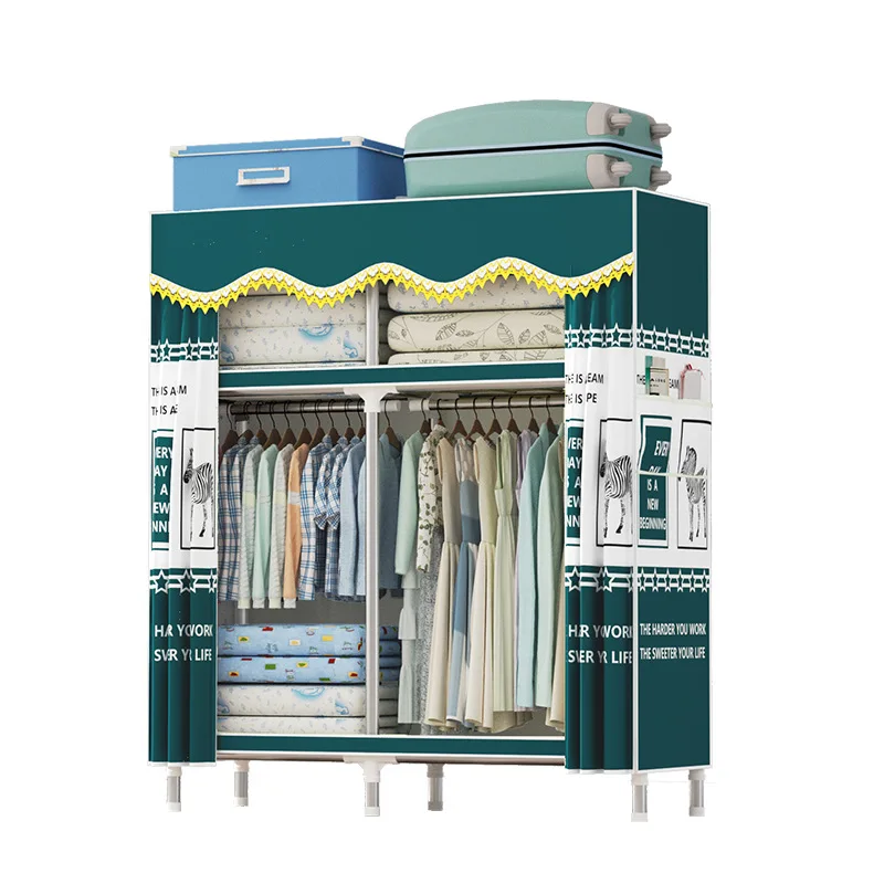 Compact Dorm Wardrobe Storage Organizer Easy Assemble Lightweight Closet for Apartments Thick Cloth Wardrobe Simple Wardrobe image 6