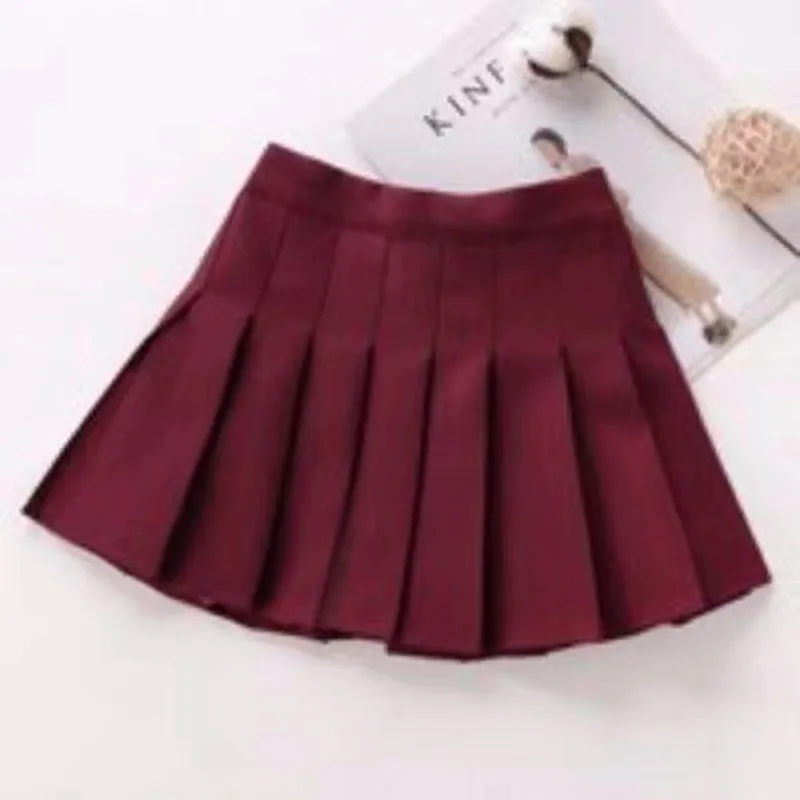 Summer 2024 Teenage Pleated Skirts Girls Plaid Skirt High Waist Skirts Kids Cute Uniforms Children Dance Skirt 10 12 13 14 Years