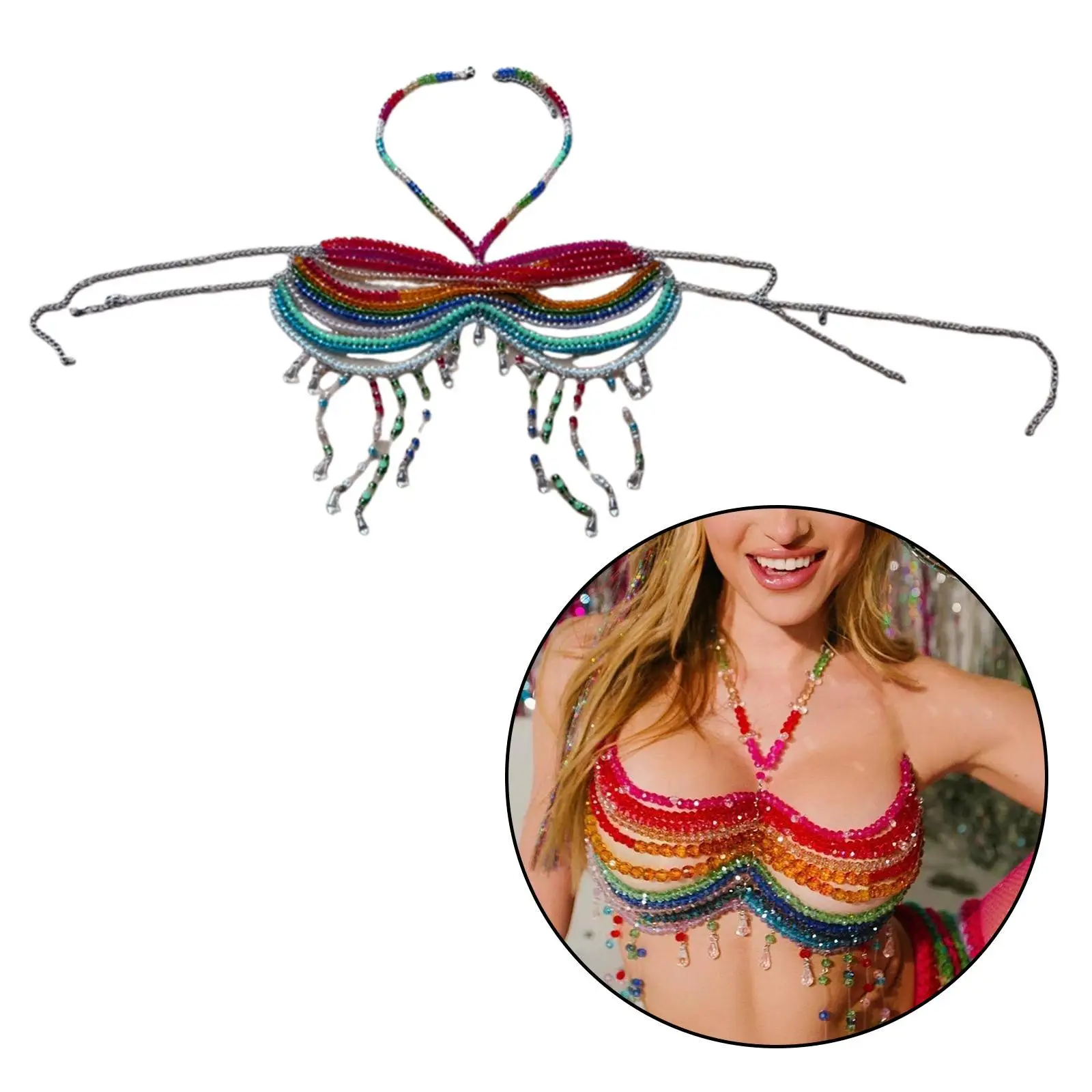 

Бюстгальтер с цепочкой для тела для женщин, украшения для тела, модные ожерелья, костюм с цепочкой для бюстгальтера