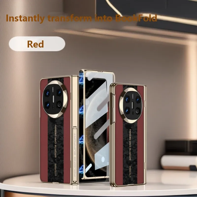 

Чехол для телефона Huawei Mate X6 MateX6 5G с магнитной петлей, полностью в комплект входит защитный чехол с кожаным покрытием и закаленной пленкой