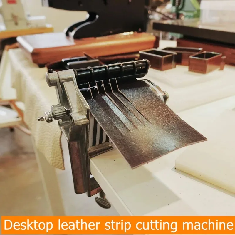 DIY Desktop Leather Strip Cutting Machine Used for Manual Cutting of Straps Such As Waistbands Tassels Lace Etc with 5 Blades