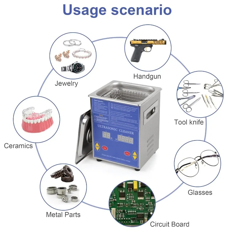 Kendal Commercial Grade 120W 2L Ultrasonic Cleaner 40kHz w/จับเวลาและเครื่องทําความร้อนเครื่องทําความสะอาด, สําหรับนาฬิกา Instruments อุตสาหกรรมชิ้นส่วน