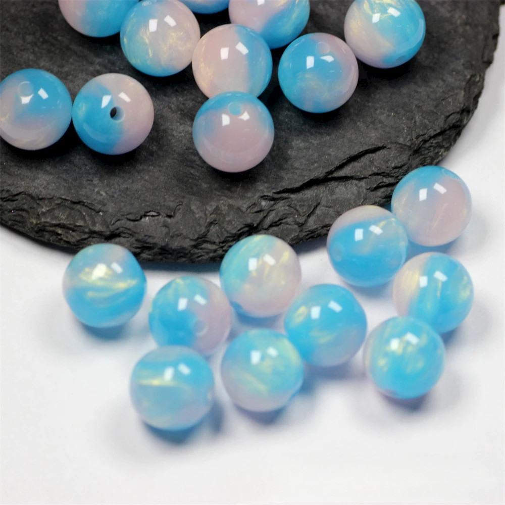 لامعة لامعة مستديرة 12 مللي متر الراتنج الملونة البلاستيك فضفاض الخرز لصنع المجوهرات النتائج سوار ذاتي الصنع #4