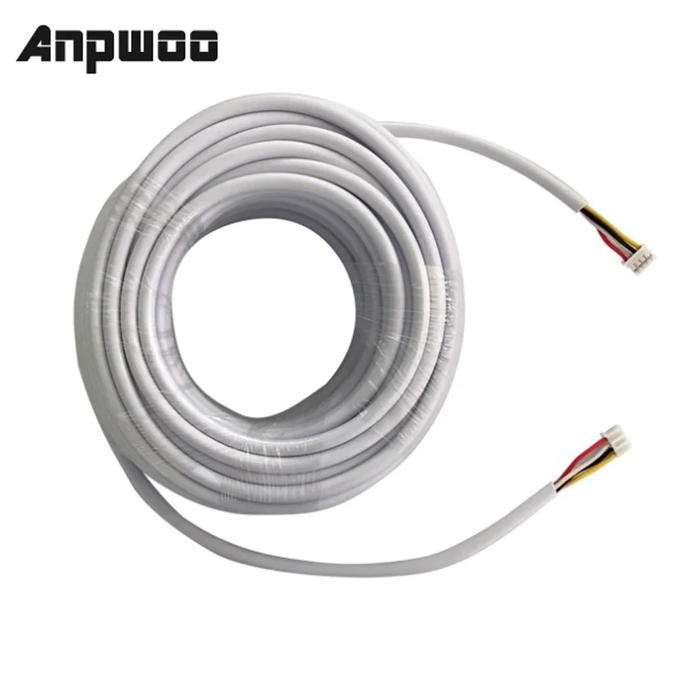 ANPWOO 15M 20M 30M 50M AVVR 4 Core Wire 4*0.12 Copper Line for Wired Video Intercom Video Door Phone Doorbell Intercom Cable