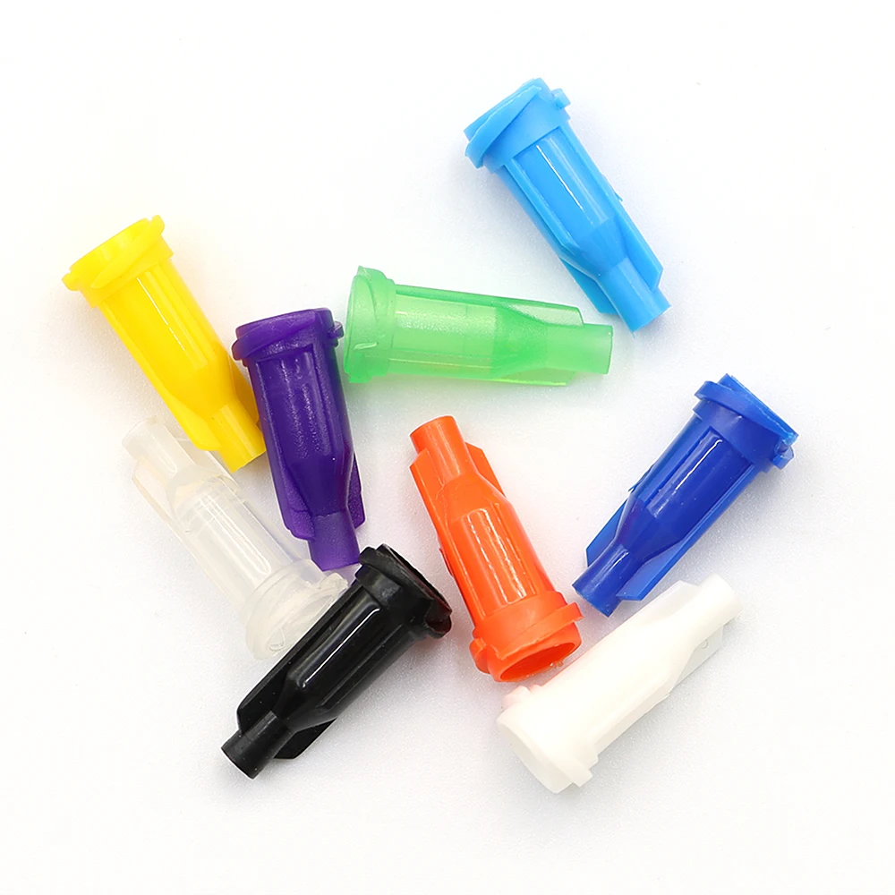 100pcs Syringe Head Cap Multi-color Spiral Mouth Sealing Plug Dispenser Dispensing Needle Sealing Plug Syringe Cap Combination