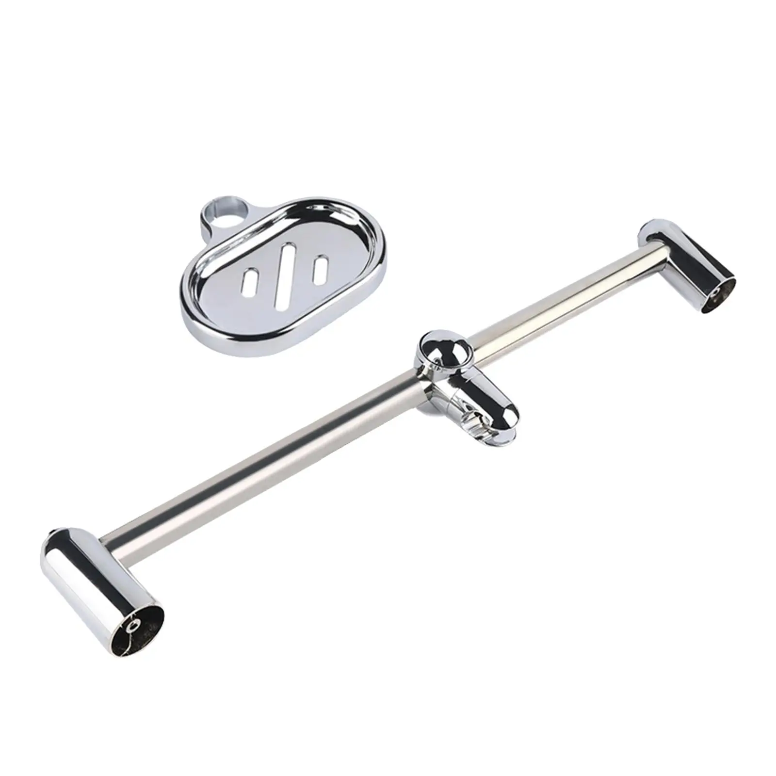Polished Stainless Steel Shower Slide Bar 24 Inch Adjustable Handheld Shower Head Holder Wall Mount Bathroom Accessory with Soap