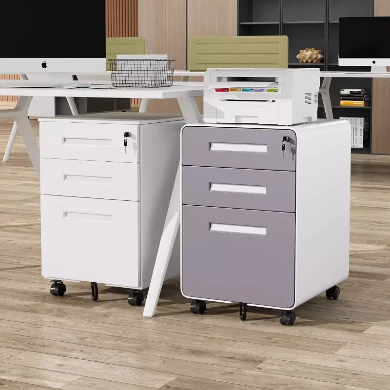 Under-desk movable cabinets, office tin mobile lockers, chest of drawers with locks