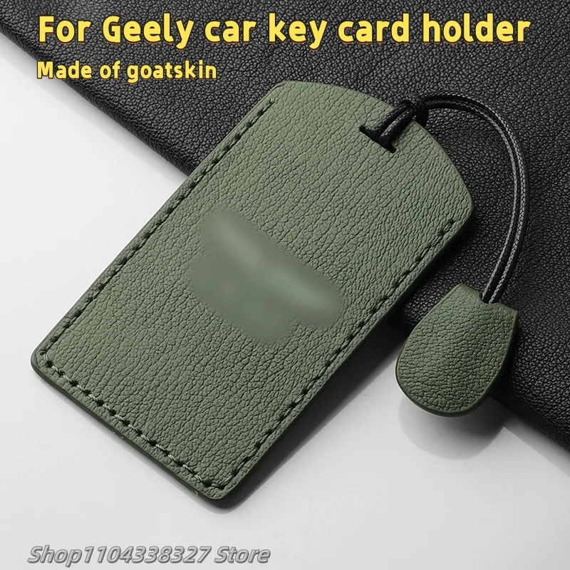 

For Geely LEVC L380 Leather NFC Key Card Holder TX5 LX Car Interior Modified Parts Scratch-resistant goatskin keychain