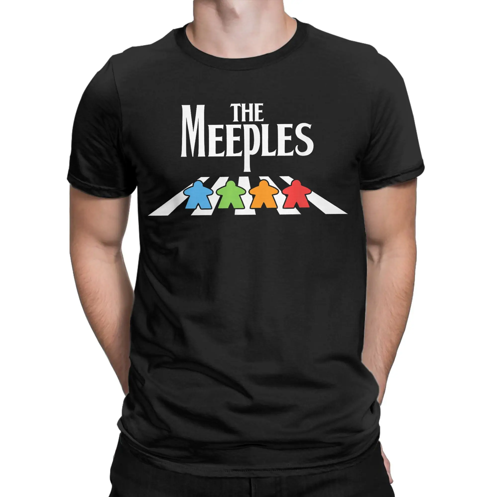 Men's T-Shirts Meeples Board Game Funny Novelty 100% Cotton Tee Short Sleeve Tabletop Gamers T Shirt Crew Neck Clothing 4XL 5XL