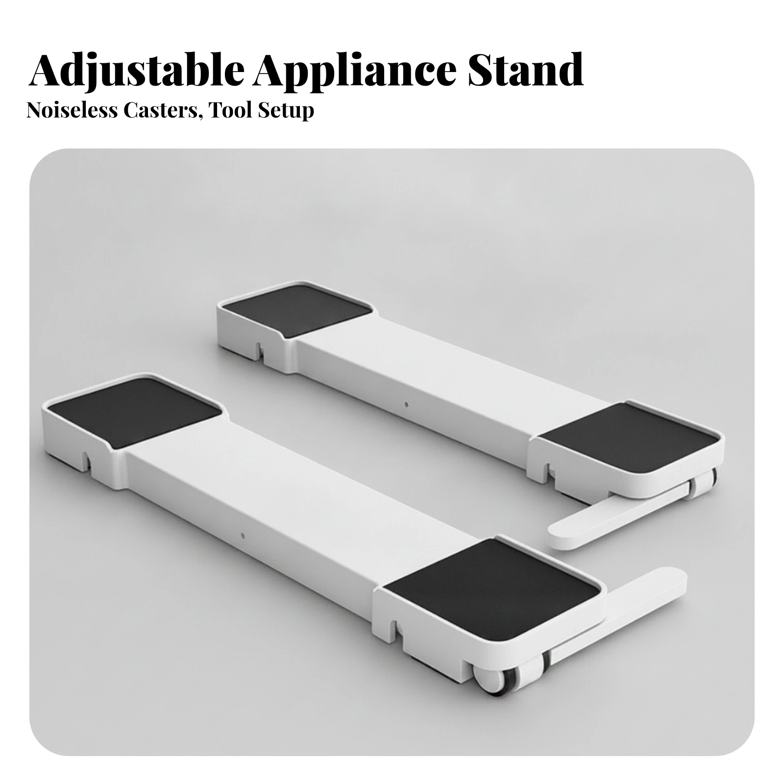 Mobile Washing Machine Base Retractable Mobile Appliance Base with Rollers Washing Machine Stand with Wheels Anti-Slip