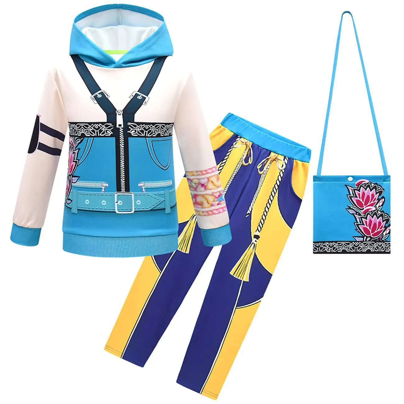 

Аниме Kpop Demon Hunters Комплект детской одежды для девочек Руми Мира Зои с принтом Топы с длинными рукавами + брюки Комплект из 2 предметов Хэллоуин Карнавал Outfi