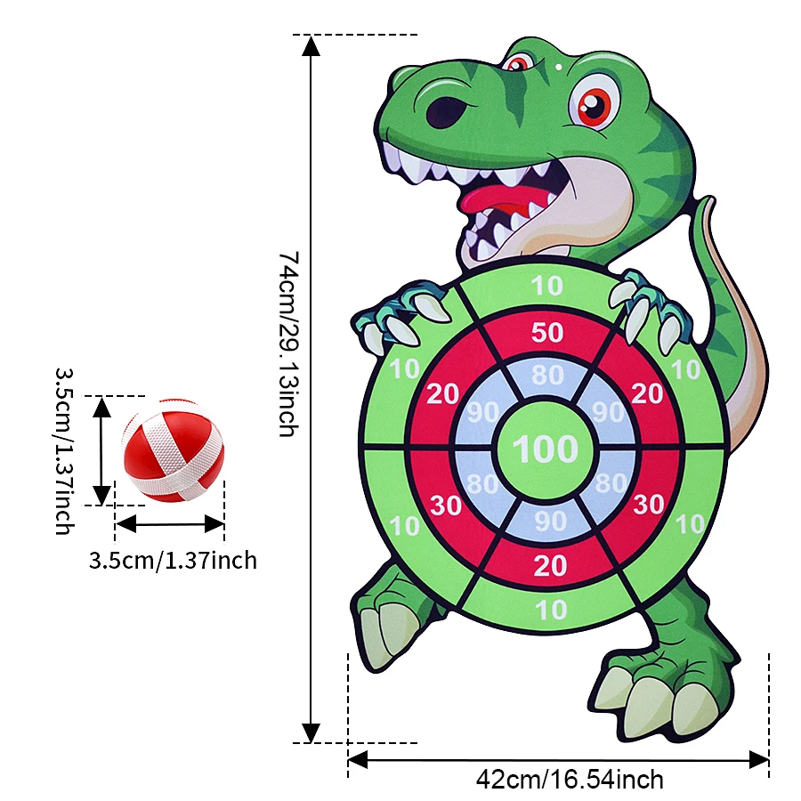 Palla appiccicosa per bambini Bersaglio da lancio Coperta/Esterna Sport genitore-figlio Palla di aspirazione sicura Dinosauro del fumetto Palla appiccicosa Giocattolo