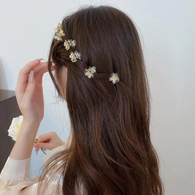 مخالب شعر بأحجار الراين الأكريليك للنساء ، صغيرة لطيفة ، زهرة ، قلب ، دائرية ، شفافة ، رائعة ، مشابك قرش ، سحر ، إكسسوارات رأس #1