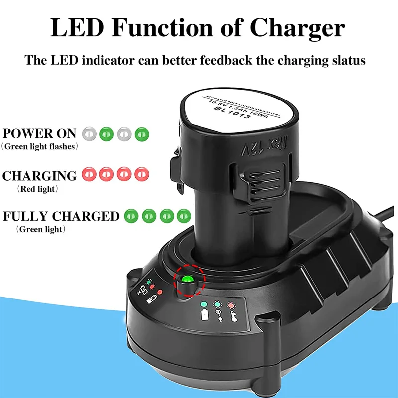 Li-ion Battery Charger for Makita BL1013 BL1014 10.8V-12V Lithium-ion Batteries DC10WA Electrical Tools Power Supply Charger