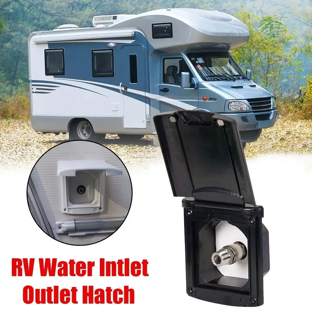 Lockable Cover RV Water Inlet Outlet With 20mm Adapter Nozzles Trailer Quick Water Connector for Boat Marine RV Camper Car Van