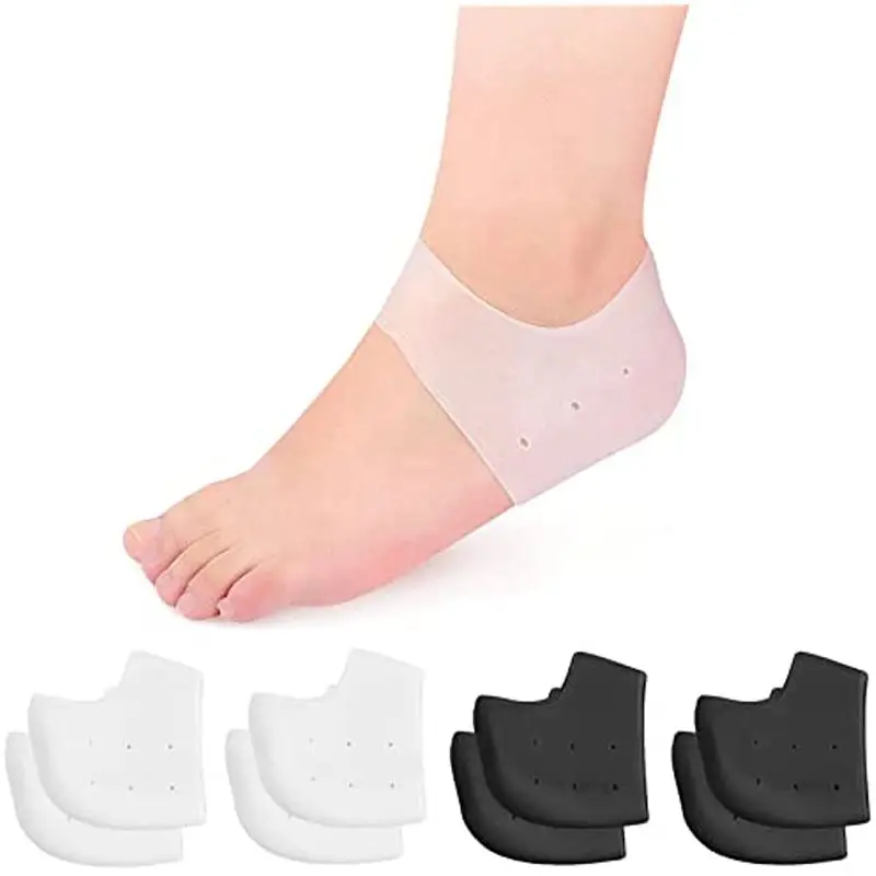 Gel Silikon Fersenschutz Fersenschalen Sporen Rissige Plantarfasziitis Gel Fersenpolster Ärmelsocken Fußpflege Fußpflege Einlegesohlen