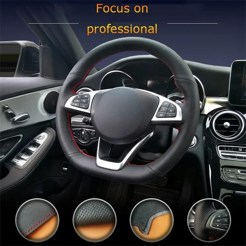 CX-30 2020 2021 MX-30 2020 2021 Custom MicroFiber Leather Hand-stitched Car Interior Steering Wheel For Mazda 3 Axela 2019 -2021 view 5