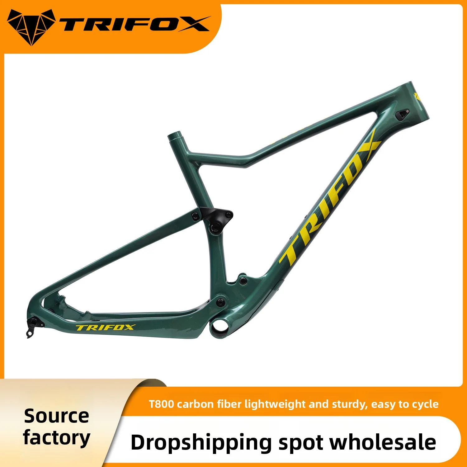 إطار دراجة من ألياف الكربون TRIFOX T800 Mountain XC إطار ذيل ناعم ممتص للصدمات على الطرق الوعرة