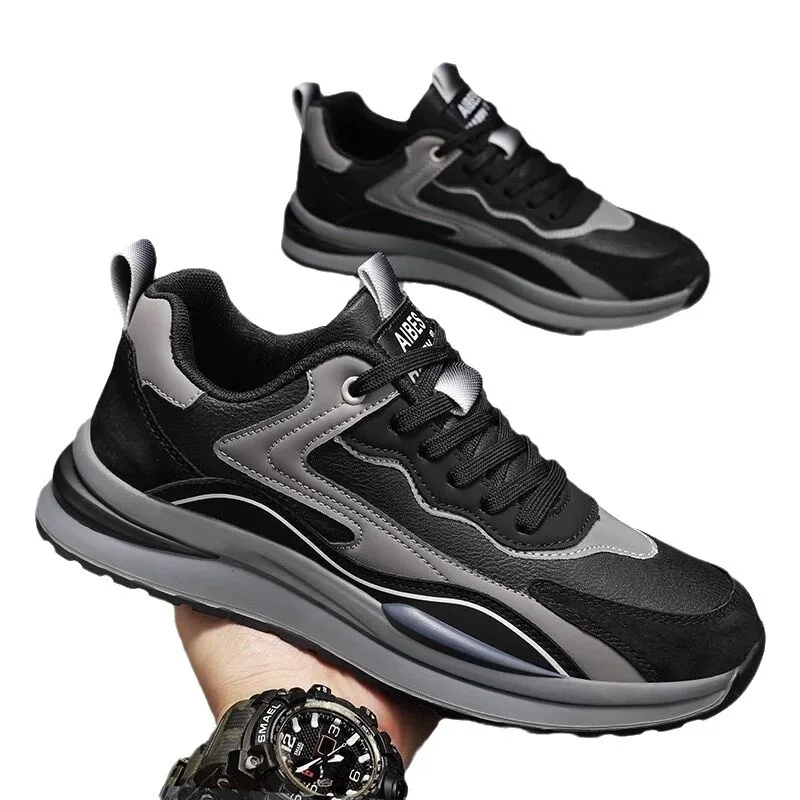 Mฤskie casual lekkie modne trampki 2024 jesienne nowa koronkowa buty na ลwieลผym powietrzu mฤskie wszechstronne obuwie sportowe adidasy