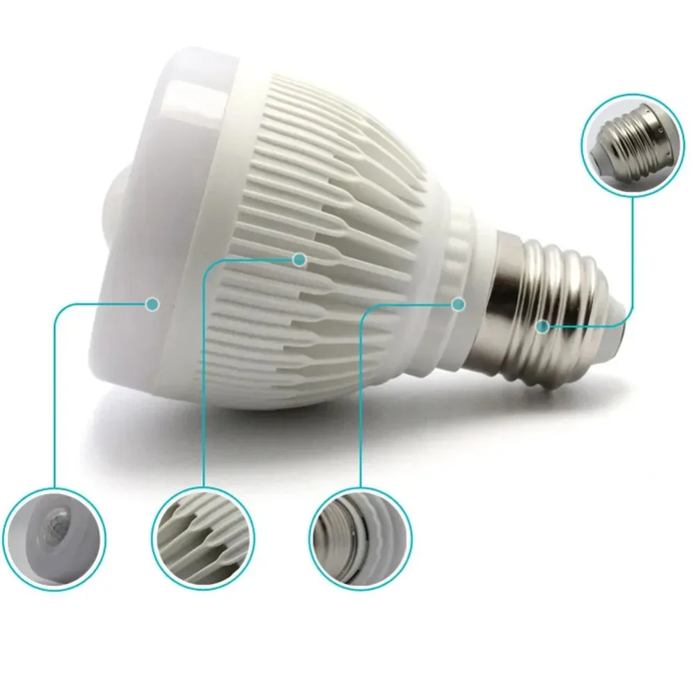 E27 5W LED Sensor Bulb 85-265V PIR Motion Sensor Light Bulb Auto ON/OFF LED Lamp Day Night Light For Stair Hallway Pathway