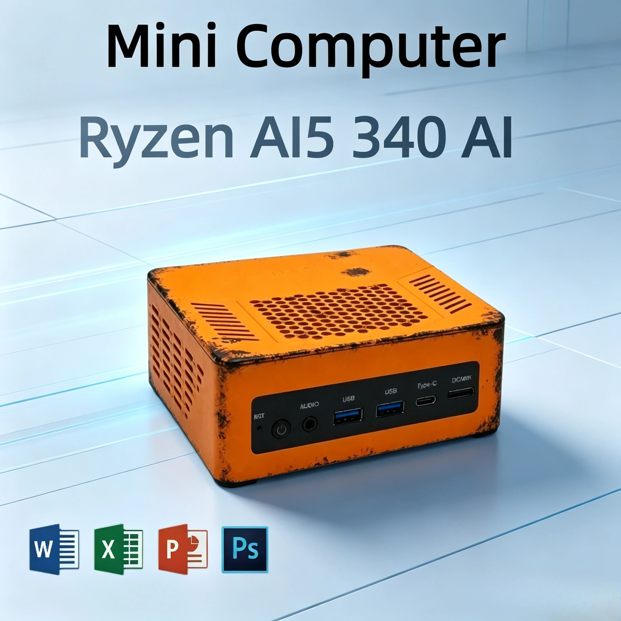 Hot Sale Ryzen AI5 340 AI Series Mini PC, Damaged Styling Micro Desktop Computer for Office Use
