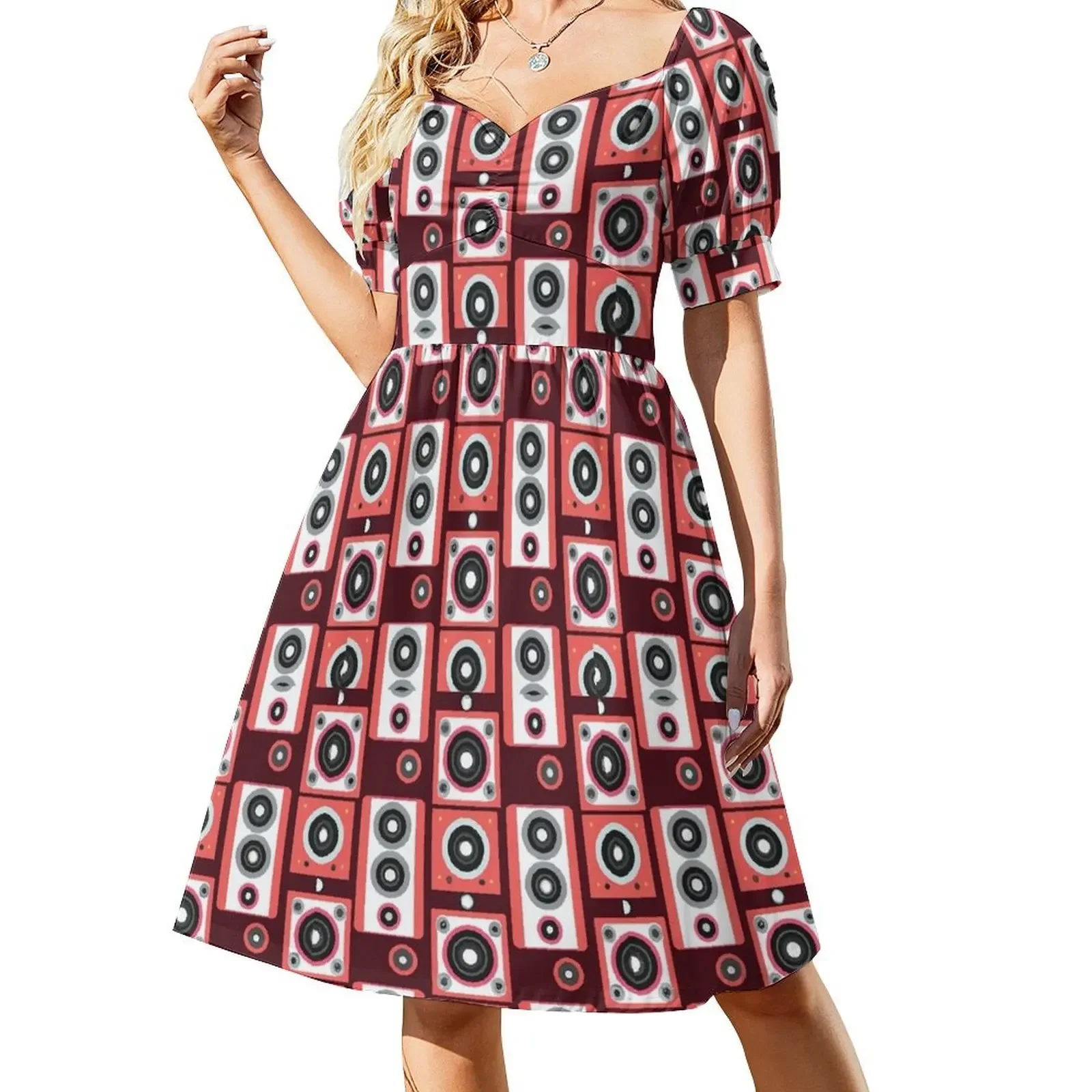 Red Speakers Pattern Sleeveless Dress Cocktail of dresses beach dresses Dress