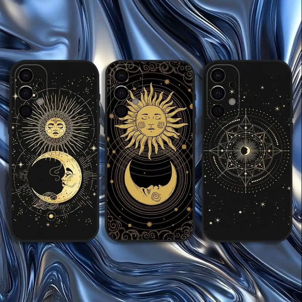 

Suns Moons Clouds Astrological Phone Case For Samsung S25,S24,S21,S22,S23,S30,Ultra,S20,Plus,Fe,Lite,5G Black Cover