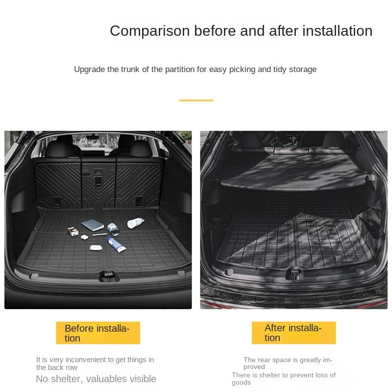 For Tesla Model Y Trunk Cover Curtain Partition Tailgate Accessories Outdoor Camping Folding Table Rear Racks Organizador