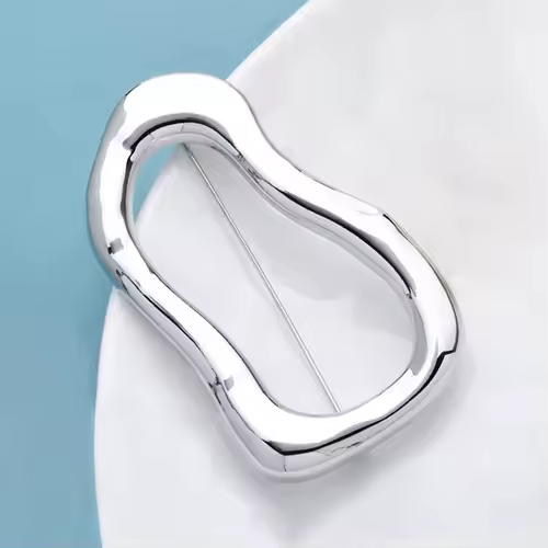 Wuli&baby Stainless Steel Big Circle Brooches Pins For Women Men 2-color All-match Geometric Brooch Gifts - Image 6