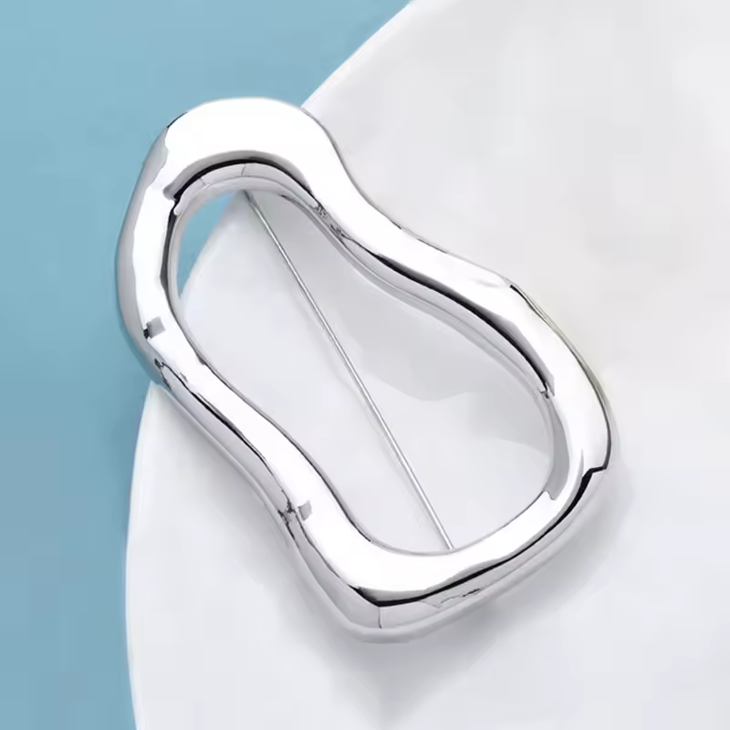 Wuli&baby Stainless Steel Big Circle Brooches Pins For Women Men 2-color All-match Geometric Brooch Gifts - Image 6