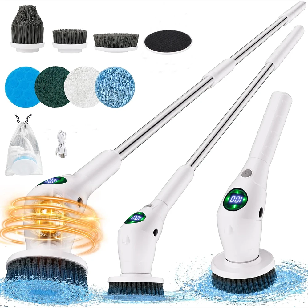 Electric Bathroom Cleaning Brush 8 in 1 Multifunctional Electric Cleaning Brush Household Wireless Cleaning Brush For Bathroom