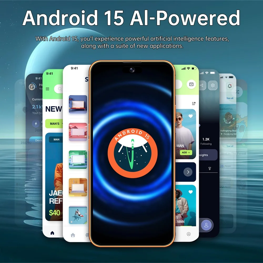 K-Touch Smartphone Android 5G For 17 Pro Max Smart Mobile Phones Dual Sim 22G+2TB Cell Phone Face Unlocked 7.3inch HD 5G Dual SIM 7800mAh Battery
