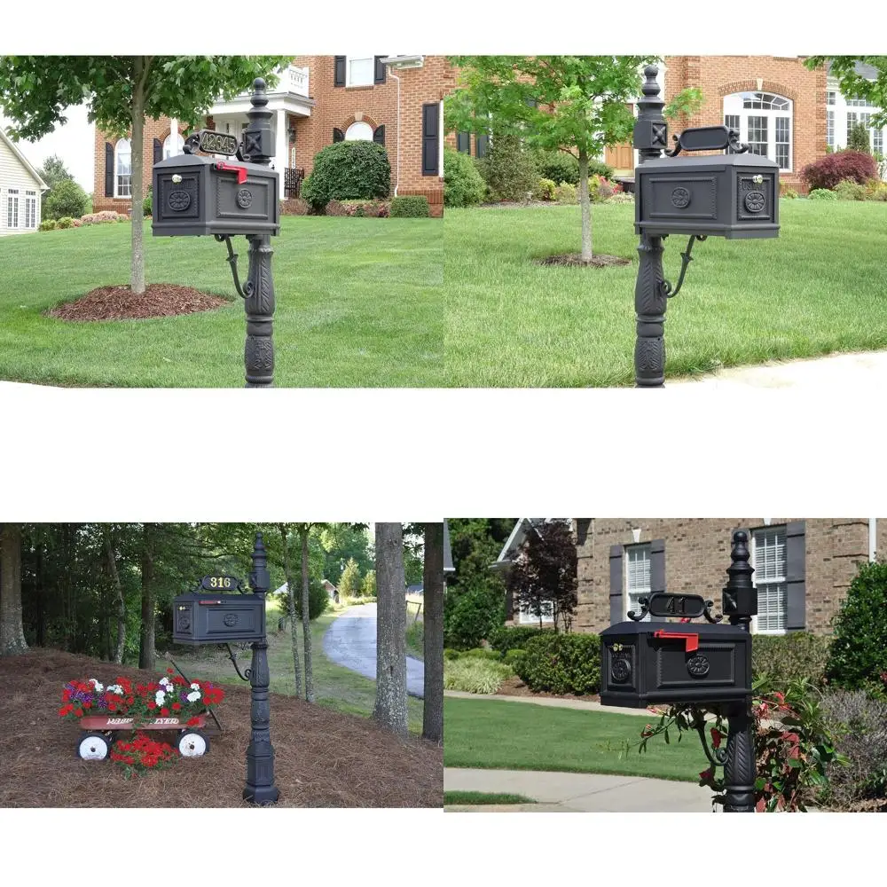 

Elegant Black Cast Iron Residential Mailbox - Authentic and Exclusive