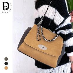 Luxury Women's Bag Retro Nubuck Genuine Leather Female Chain Shoulder Handbag 2023 New Vintage Versatile Lady Tote Purse Bag