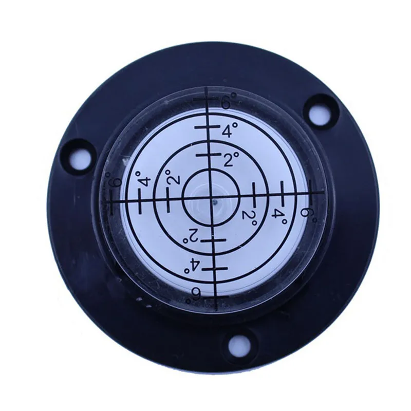 Haccury New Product 50*9mm Flanges Universal Circular level Plastic bubble level Black Color with Mounting Holes