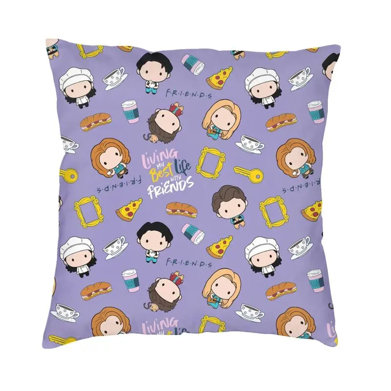 Vibrant Classic Friends TV Show Square Throw Pillow Cover Home Decorative 3D Two Side Print Cushion Cover for Car