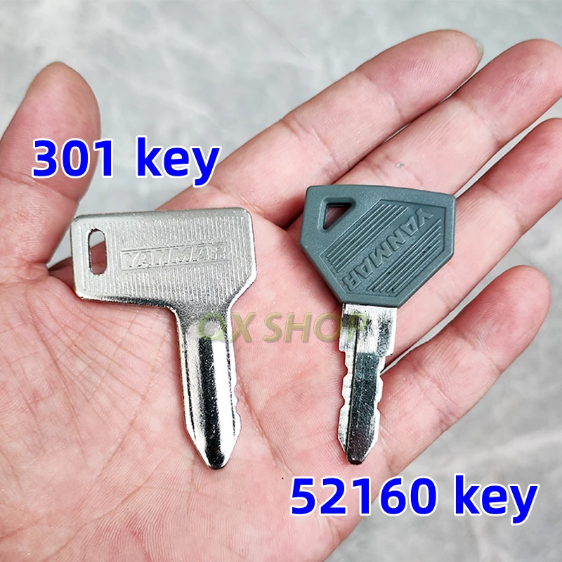 2PCS key 301 and 52160 Excavator ignition Key For VIO15 17 27 35 55 For Yanmar Grader Dozer  Dozer Engineering Vehicle Accessory