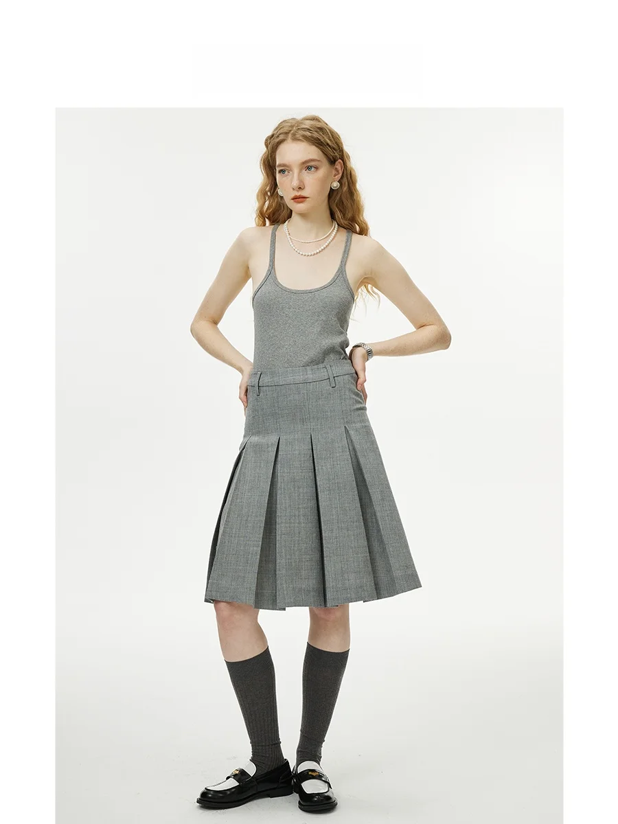 

Классическая шерстяная юбка-миди Havehas А-силуэта с широкими складками, всепогодная, для делового и повседневного стиля, для женщин, для поездок на работу, для города и отдыха