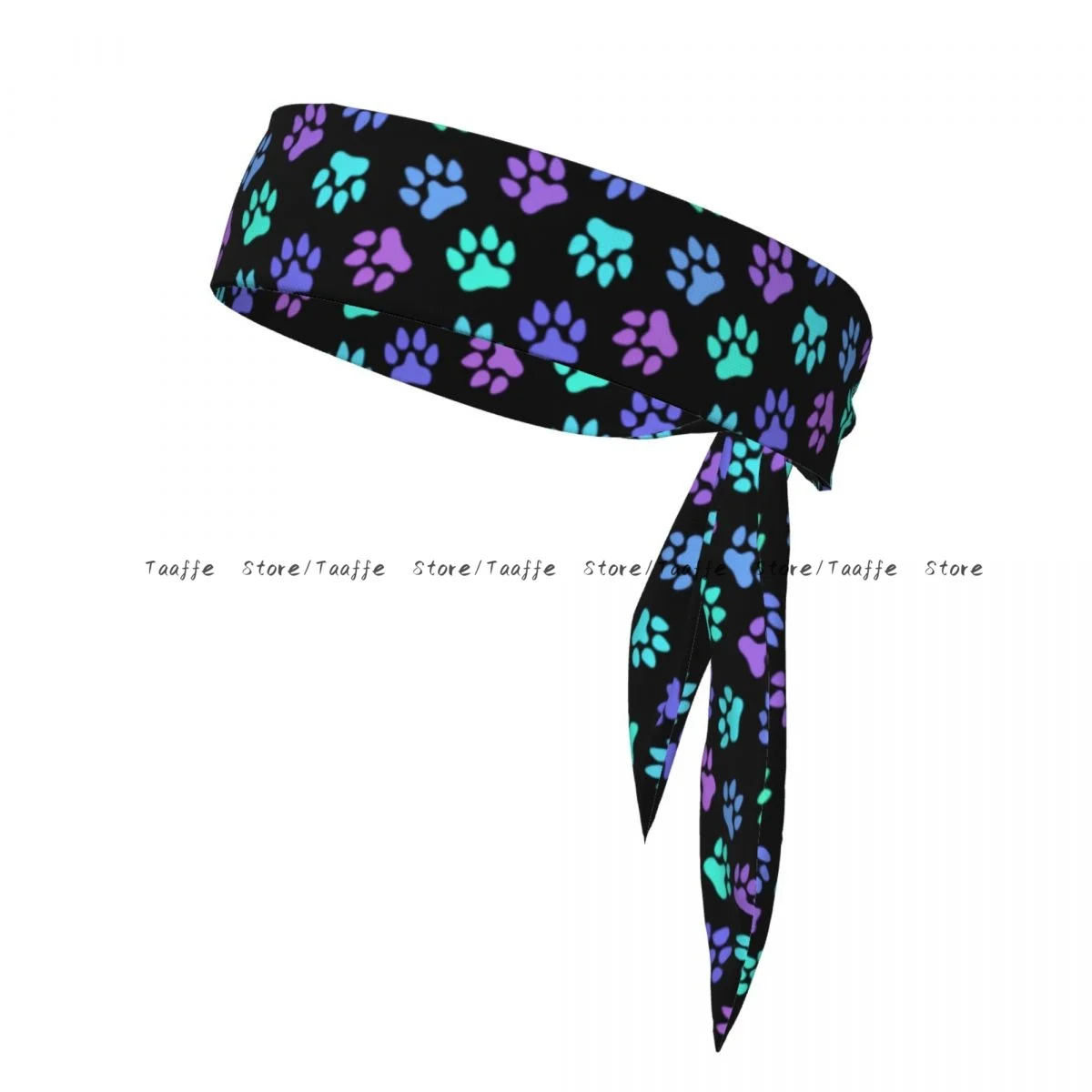 

Sweatband Bandanas Colorful Cat Dog Footprints Hairband Head Tie Sports Headband Hair Accessories