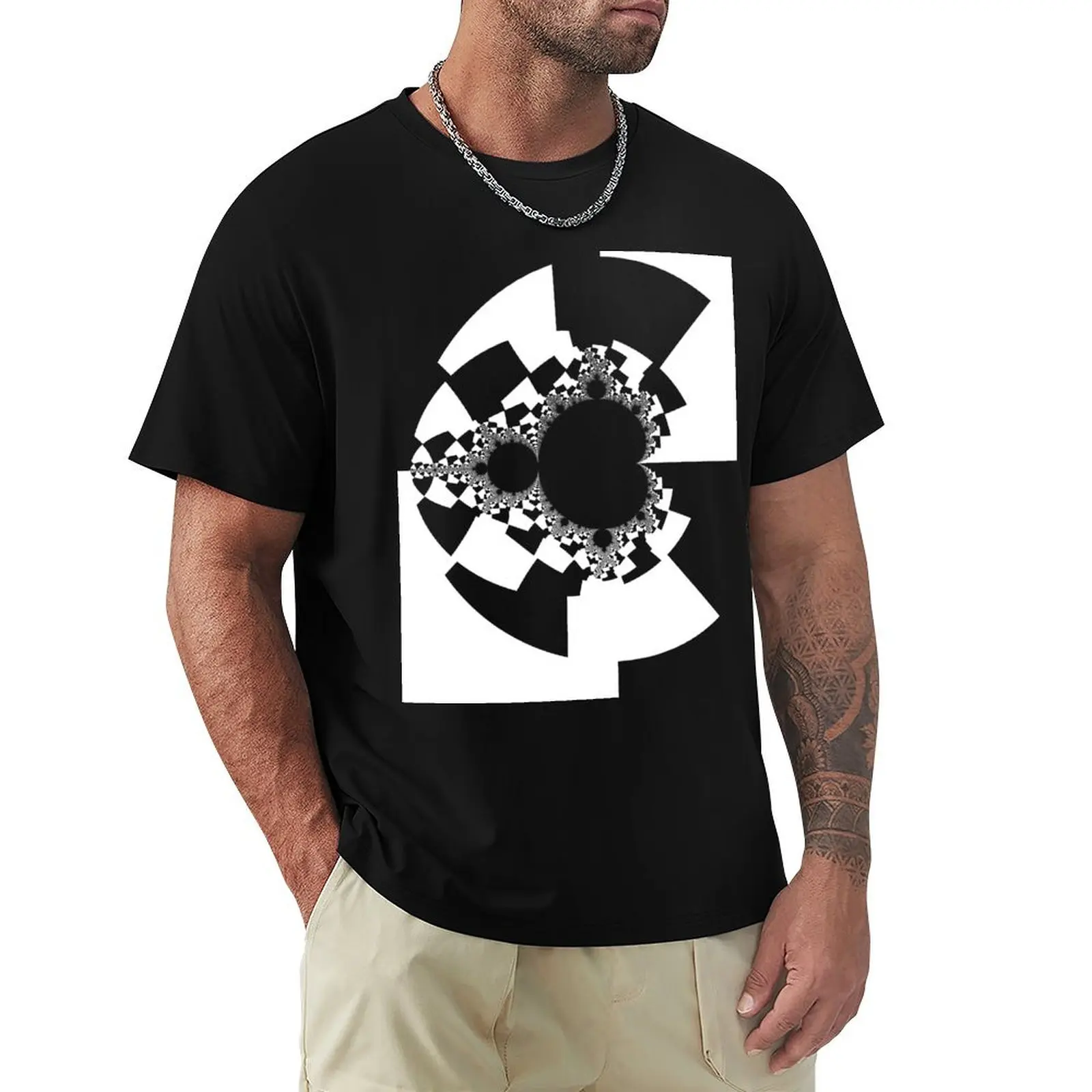 Binary Decomposition Mandelbrot T-Shirt Relaxed Fit Casual Short Sleeve Top