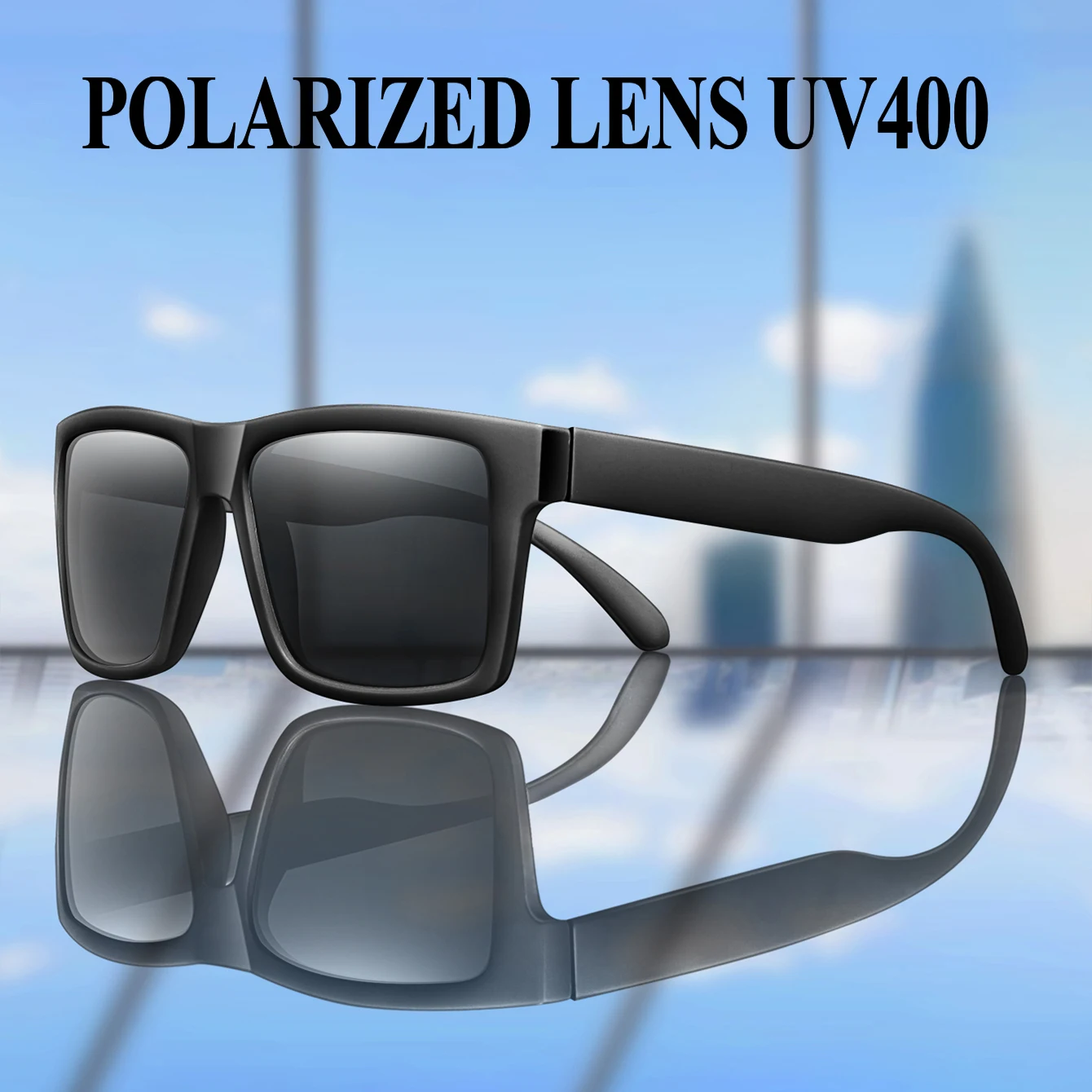 Polarisierte Sonnenbrille für Herren und Damen, klassische quadratische Brille für Outdoor-Radfahren, Angeln, Laufen, bunte Gläser, UV400-Brille