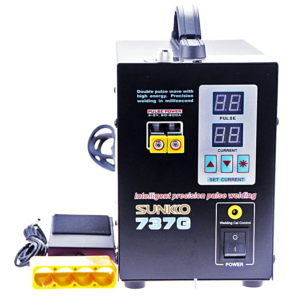 SUNKKO-soldador de punto de Microchip de soldadura Push Up, 737G, en 1 3 modos, pantalla Digital Dual LED de 1,5 kW, pulsador de precisión para 18650